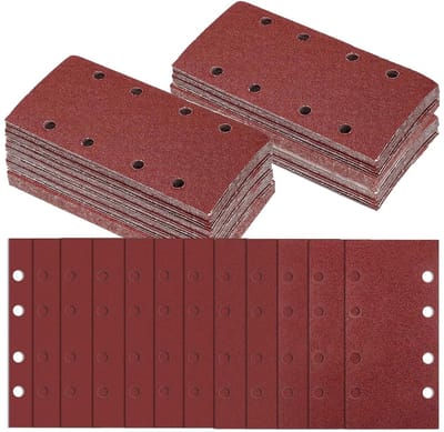 Schuurpapier voor schuurmachine, 60 vellen, 93 x 185 mm, diverse korrelgroottes voor hout, metaal en lak
