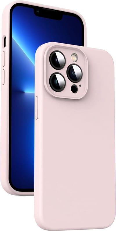 iPhone 12 Hoesje - Liquid Case Siliconen Cover - Geschikt voor Magsafe - Roze - Provium