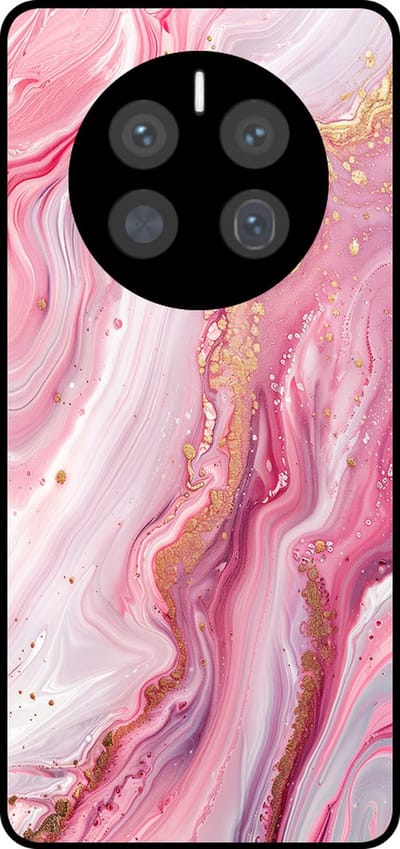 Smartphonica Telefoonhoesje Geschikt voor Huawei Mate 50 Pro met marmer opdruk - TPU backcover case marble design - Roze geschikt voor Huawei Mate 50 Pro