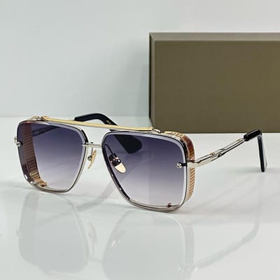 Heren Luxe Zwart Goud Diamantgeslepen Pilot Zonnebril Limited Edition Topkwaliteit Handwerk Dubbele Brug Legering Zonnebril As pictures