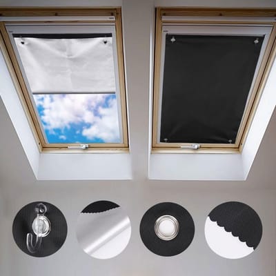 HEZIVO® Zonwering Raam - Met Zuignappen - Zonnescherm - Dakraam Verduistering - 32 x 76 cm