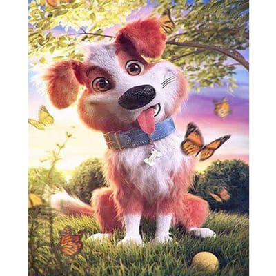 Peinture diamant thème chien, Animal, paysage, point de croix rond, peinture murale en cristal 20X30CM