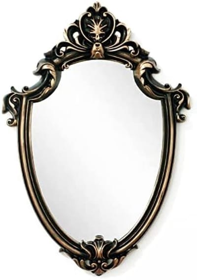 PromoHome Vintage Decoratieve Schildspiegel - Antiek Goud Effect & Makkelijk Ophangen