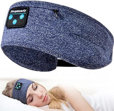 Verduisterend Slaapmasker met Ingebouwde Bluetooth Hoofdtelefoon voor Zijslapers