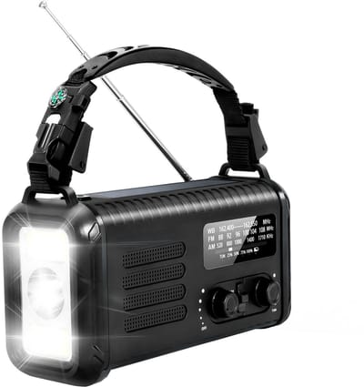 Noodradio - Solar Opwindbaar - 180 Uur Batterij - Noodpakket - Draagbare Radio - 20.000 mAh - Met Zonnepaneel - Inclusief Vuurstarter