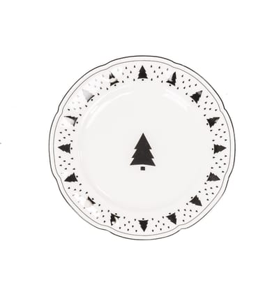 Housevitamin Ontbijtbord- Kerstbomen - Newbone China - Ø19,5cm