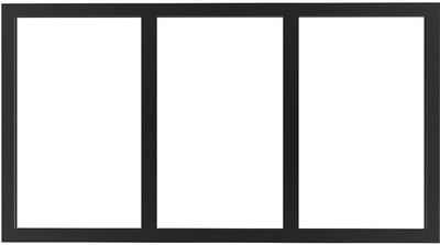 Vente-unique Bovenraam werkplaats van gepoedercoat aluminium - L73 x H40 cm - Zwart - BAYVIEW