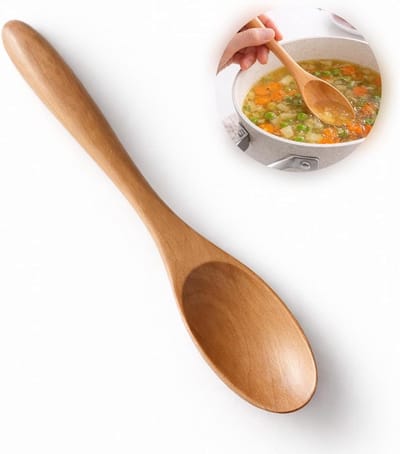 Handgemaakte houten lepel voor roeren en serveren, natuurlijk en duurzaam, ideaal voor koffie, honing en soep