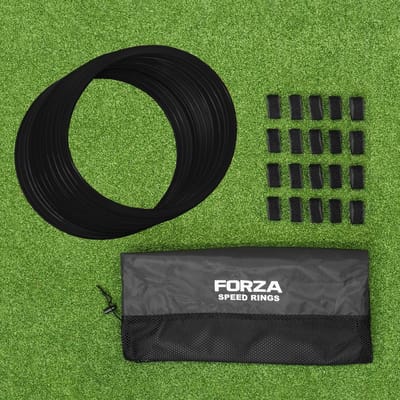 Agility Ringen Set - Trainingsringen Voetbal - Sport Snelheid Training - Duurzaam Materiaal Ontwerp - Pack van 12 - Zwart