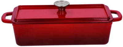 Silvercrest Gietijzeren Broodpan 2.8L - Rood - Rechthoekig - Geëmailleerd - Pan - Werkt op alle kookplaten - oven tot 240 °C