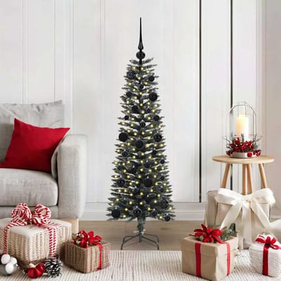 vidaXL - Kunstkerstboom - met - 150 - LED - Groen - 120 - cm - PVC - en - Plastic - en - Staal