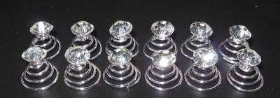 Curlies glas steen strass groot set van 12 stuks.