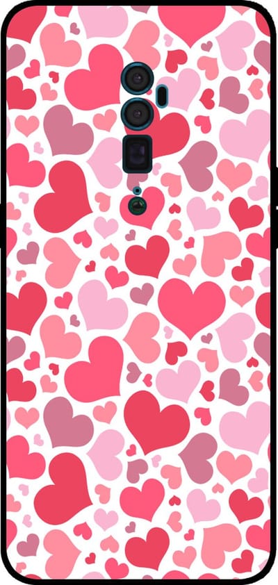 Smartphonica Telefoonhoesje Geschikt voor Oppo Reno 10X Zoom met Hartjes Print - Hearts Design TPU Backcover Case - Kinder Hoesje met Hartjes Design geschikt voor Oppo Reno 10x Zoom