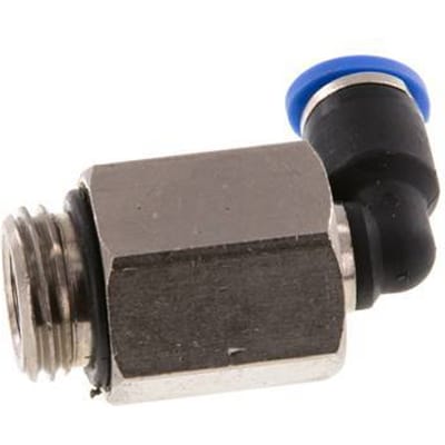 4mm x G1/4'' 90 graden L-verbinding Messing/PA 66 Insteekfitting Buitendraad Lange Huls Draaibaar NBR [2 Stuks]