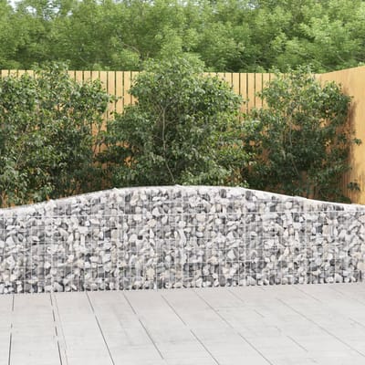 vidaXL - Schanskorven - 9 - st - gewelfd - 400x30x60/80 - cm - ijzer