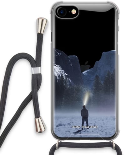 Case Company® - Hoesje met koord geschikt voor iPhone SE 2020 hoesje met Koord - Wanderlust - Telefoonhoesje met Zwart Koord - Bescherming aan alle Kanten en Over de Schermrand