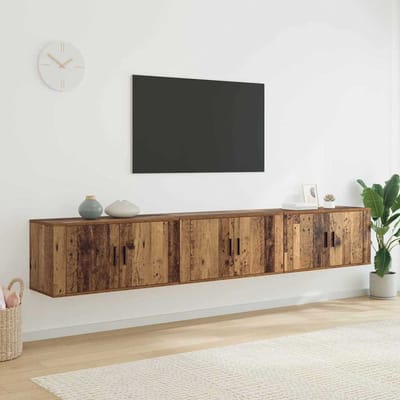 vidaXL Wandtv-kast Set 3 st Oud Hout Bewerkt hout