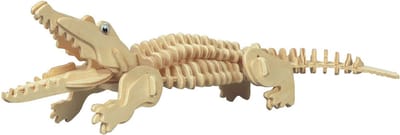 Houten dieren 3D puzzel krokodil - Speelgoed bouwpakket - 23 x 18,5 x 0,3 cm