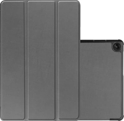 Hoes - Geschikt voor Lenovo Tab M10 (3e / 3rd generatie) - Dun & Stevig - Trifold Bookcase - Hard Cover - Hardcover Book Case - Tablet Hoesje - Grijs