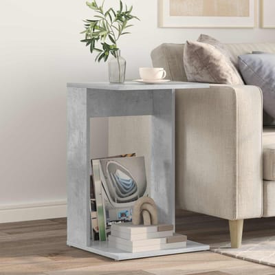 vidaXL - Bijzettafel - Beton - Grijs - 40 - x - 38 - x - 62,5 - cm - Bewerkt - hout