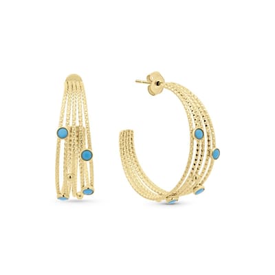 8CE-70662 - CO88 Collection – Oorbellen met blauwe cubic zirconia – goudkleurig