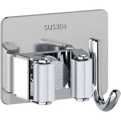 304 RVS Mophouder Haak Muurbevestigde Mop Organizer Rek Borstel Bezem Mop Hanger Keuken Badkamer Opslag Sterke Haak white