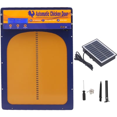 Kippenhok Deur Solar Metaal Timing Modellen Tijdinstelling Automatische Deur voor Huisboerderijen Koffie koningsblauwe kleur