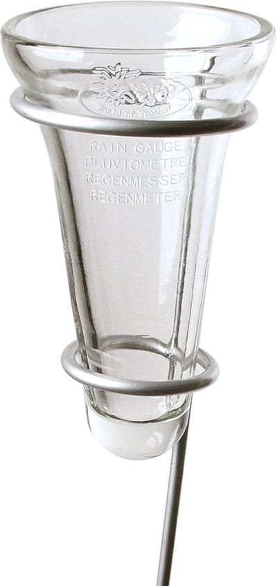 1x Regenmeter/neerslagmeter glas met verzinkte grondpen 69 cm - Tuinartikelen - Regenmeters/neerslagmeters