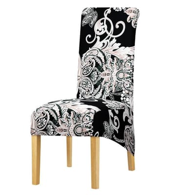 Mode Gedrukt Lange Rug Stoelhoes Stretch Hoge Rug Big Size Cover Stoelen Eetkamerstoelen Covers Voor Keuken Woondecoratie XL Size gray