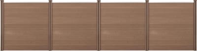 HKC Schuttingpaneel met 6 palen 183x705 cm bruin