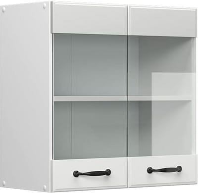 Hangglazen Kast 60 cm Landelijke Stijl Wit Keukenmodule
