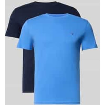 Tommy Hilfiger Xslim 2-pack Jersey Dark Night Navy/blue Twilight Taglia: M | Magliette basic Outlet | Uomo | Nero