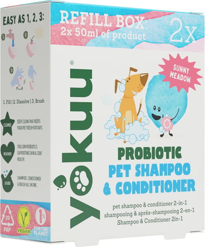 YOKUU Probiotische Hondenshampoo & Conditioner 2-in-1 – 3 Zakjes - Hypoallergeen - Glanzende Vacht