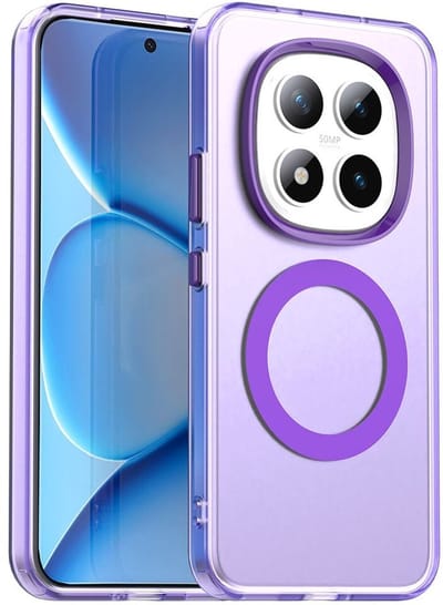 MagSafe Compatibel Backcover Hoesje Geschikt voor Xiaomi Redmi Note 15 Pro - Paars & Semi-Transparant Design - Stijlvol & Goede Bescherming