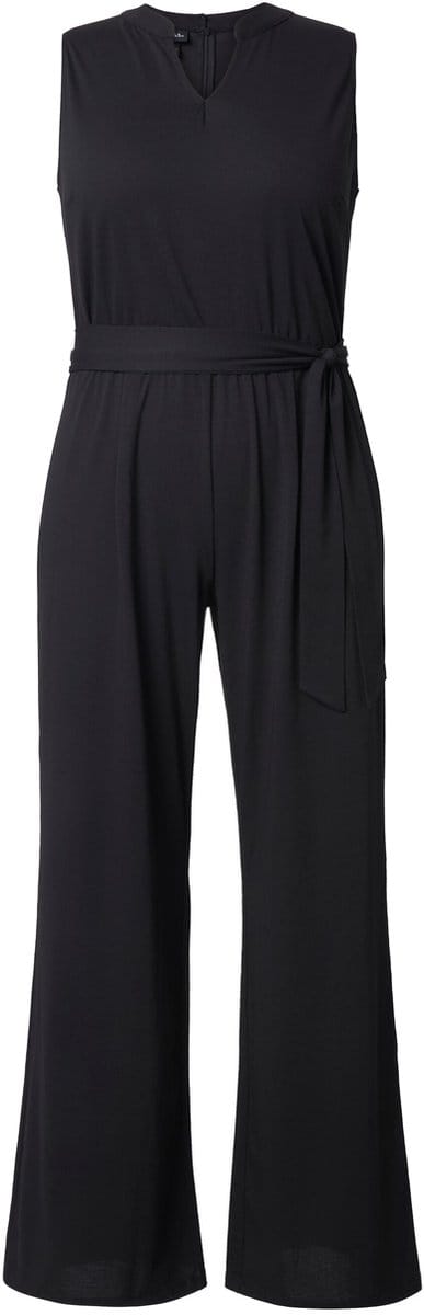 Ulla Popken - Dames - Jumpsuit mouwloos jersey - Zwart - Maat 50