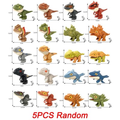 20-1 STuks Vinger Dinosaurus Grappige Tyrannosaurus Vingerbijtende Dinosauriërs Beweegbare Gewrichten Handpop Rekwisiet Dino Speelgoed voor Kinderen Cadeaus