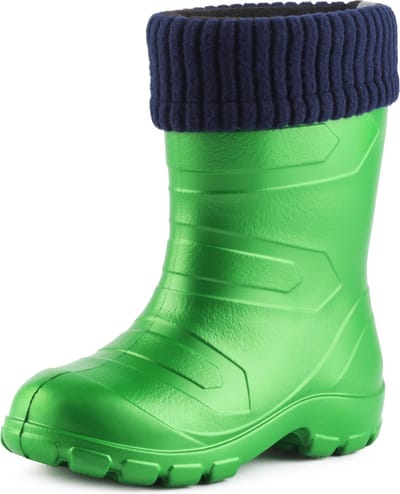 Ladeheid Kinder Regenlaarzen - Rubber - met Binnenschoen - EVA - Wasbare Binnenschoen - LA-LMG-845-AspenKids - Groen/Navy - 25