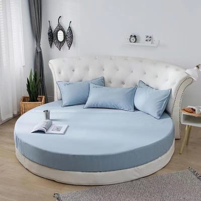 Hoogwaardige Ronde Sprei van Puur Katoen 200cm Ronde Hoeslaken 100% Katoen Effen Kleur Bedrok Zonder Kussensloop 1pc Sheet 200cm