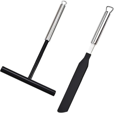 Pannenkoek Spatels - Crêpe Gereedschap - Keuken Accessoires - Roestvrij Staal - 2 Stuks