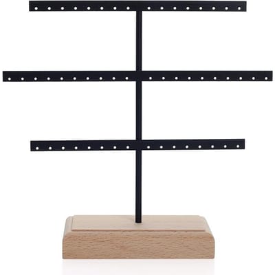 Mode 52 Gaten Oorbellen Displaystandaard Ketting Armband Enkelband Stud Oorbel Sieraden Opbergrek Houder Met Basis zwart