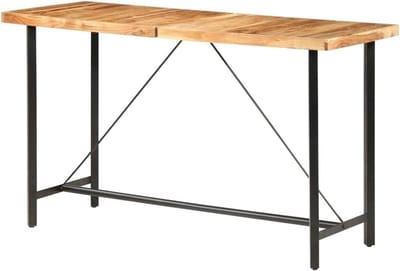 Bartafel Hout - Industriële Tafel - Gezellig Tafelen - Handgemaakt Uniek - 180x70x107 cm - Naturel