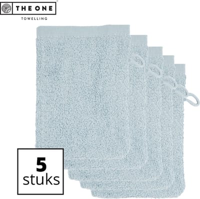The One Towelling Washandjes - 16 x 21 cm - 5 Stuks - Washanden - Voordeelverpakking - 100% Katoen - Zilvergrijs