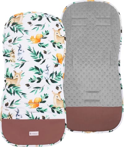 Sprinos Inglegkussen - Kinderwagenmatras - Kinderwagen Accessoires - Katoen - Polyester - Dieren - Bladeren - Veelkleurig - 37 x 78 cm