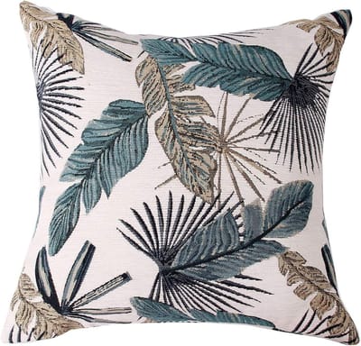 Kussensloop Decoratief - Hoes Kussenhoes - Huis Opfleuren - Jacquard Chenille Stof - 45 x 45 cm - Blauwgroen