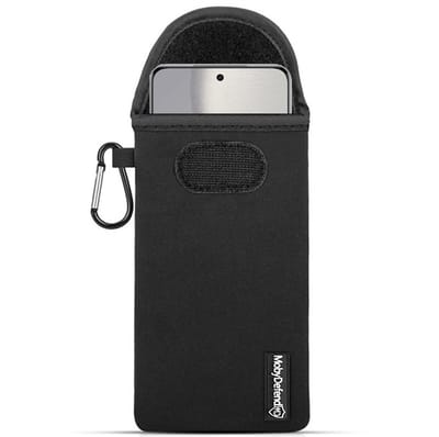 MobyDefend Hoesje - Geschikt voor Xiaomi 15 Ultra - Neopreen Pouch Met Karabijnhaak - Insteek - Riemlus - Zwart