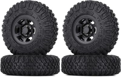 RC Rubber Banden Set van 4 Stuks, 1.55 Inch, Beadlock Velgen voor 1/10 RC Crawlers, Upgrade Onderdelen voor Axial, Tamiya en D90 Modellen