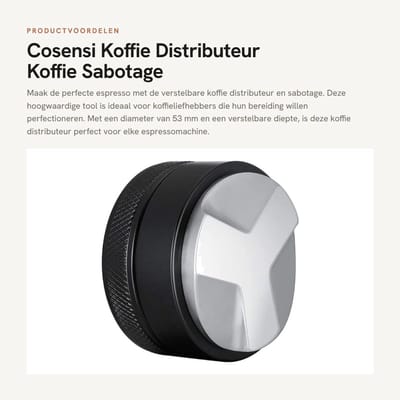 Dailygoods- Koffiedistributeur Hoge Kwaliteit - Verstelbare Diepte - Antislip - Roestvrij Staal - Espresso Tamper - Drie Schuine Hellingen - Espressotamper