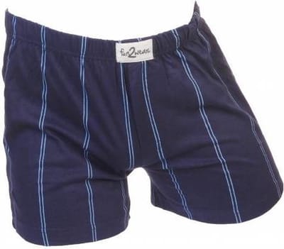 Funderwear-Fun2wear wijde heren boxershort krijtstreep - Katoenen losse boxershort met gulp - Donkerblauw / M