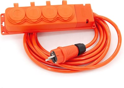 Rubberen Verlengkabel - Stroomkabel - Buiten Gebruik - IP44 Spatwaterdicht - 2 Meter - Oranje