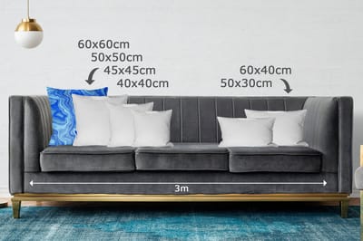 Sierkussens - Kussentjes Woonkamer - 60x60 cm - Blauw - Agaat geode - Stenen - Marmer